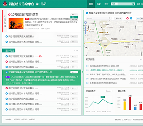 合力亿捷消防情报监控信息平台界面设计