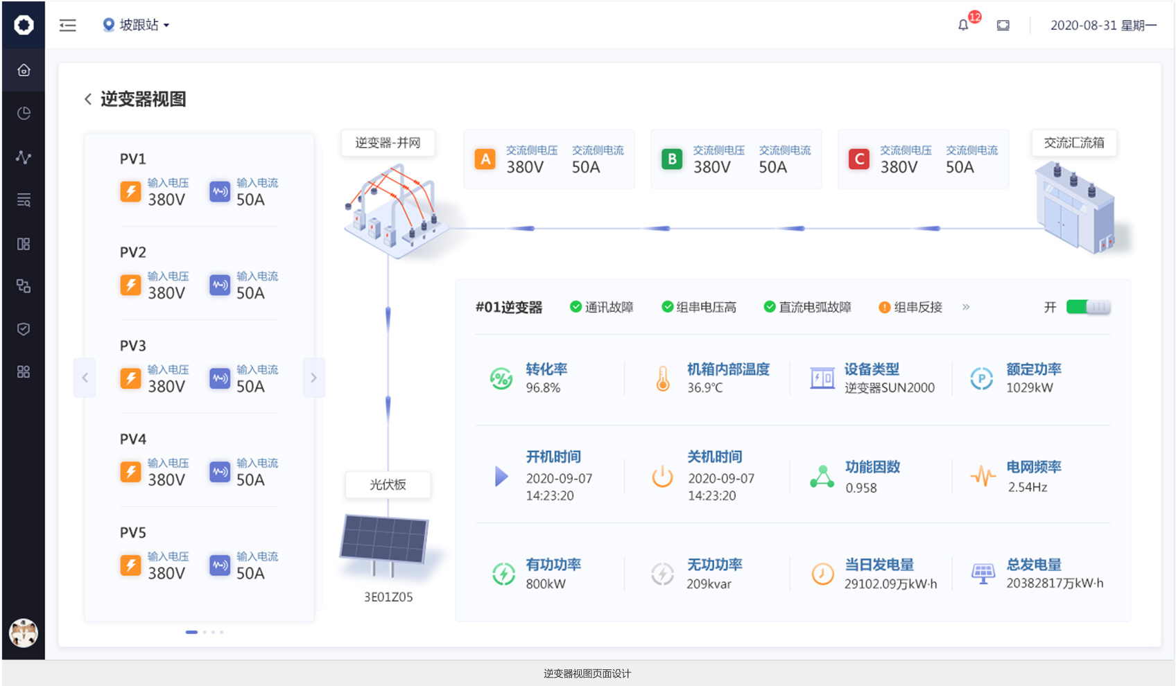 泛亚高科-光伏电站控制系统界面设计