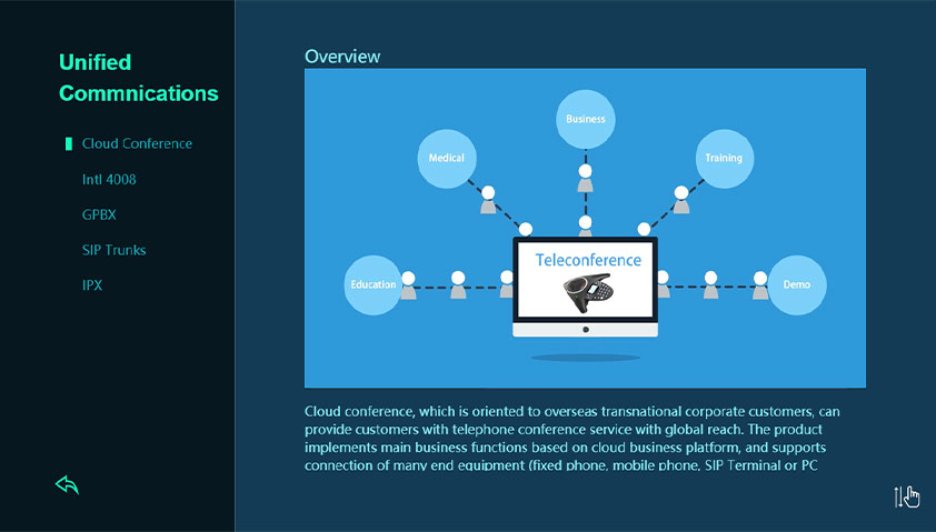 华晨阳科技中国电信亚太区展厅大屏界面设计-蓝蓝设计
