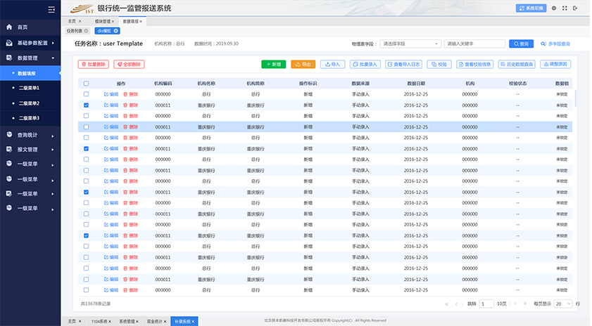 监管报送软件UI设计及EXT开发