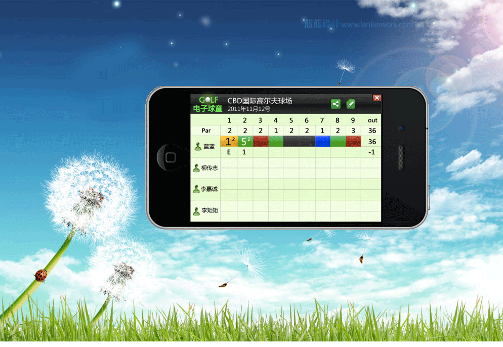 Golf电子球童Iphone APP界面设计
