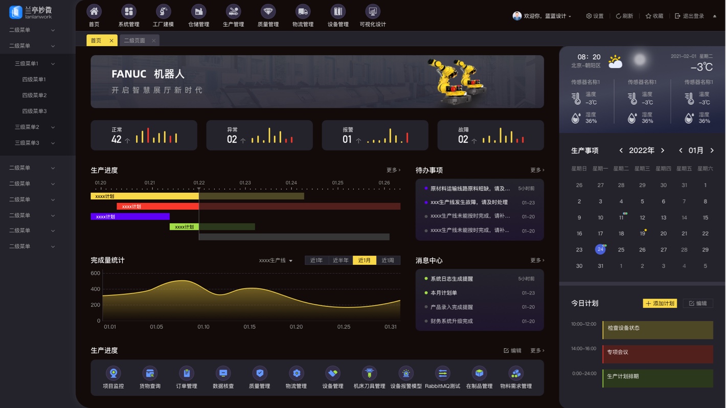 智能制造大屏UI设计案例