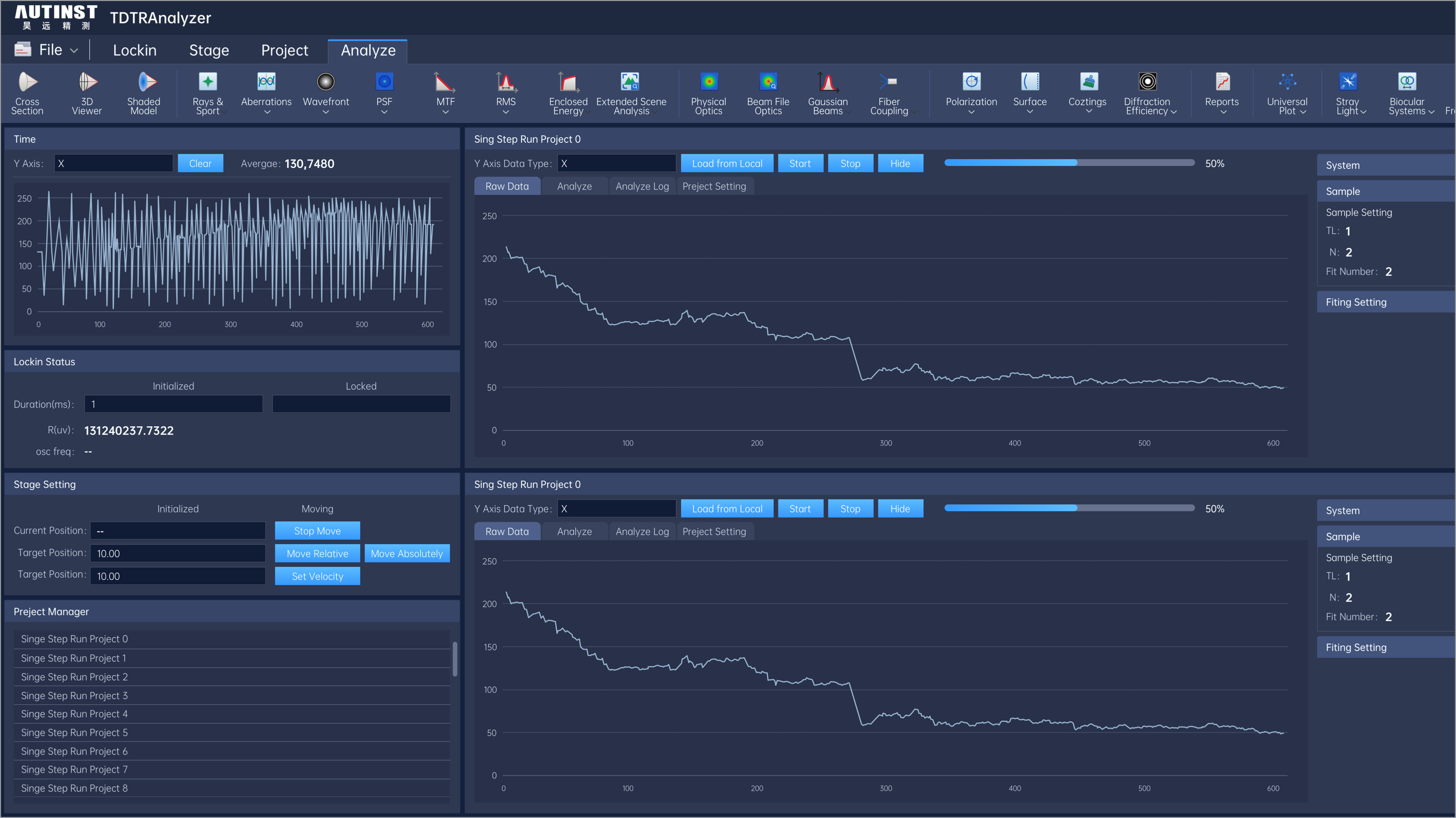 飞秒激光时域热反射测量系统软件UI界面设计-昊远精测软件系统界面设计