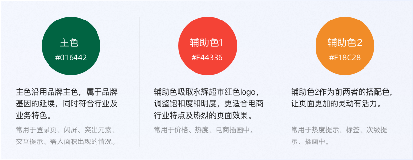 电商小程序UI设计案例-彩食鲜APP色彩方案应用-界面配色示例